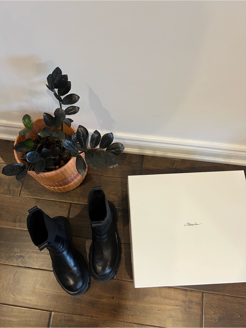 3.1 Phillip Lim Black Kate Leather Lug Sole Combat Boots
